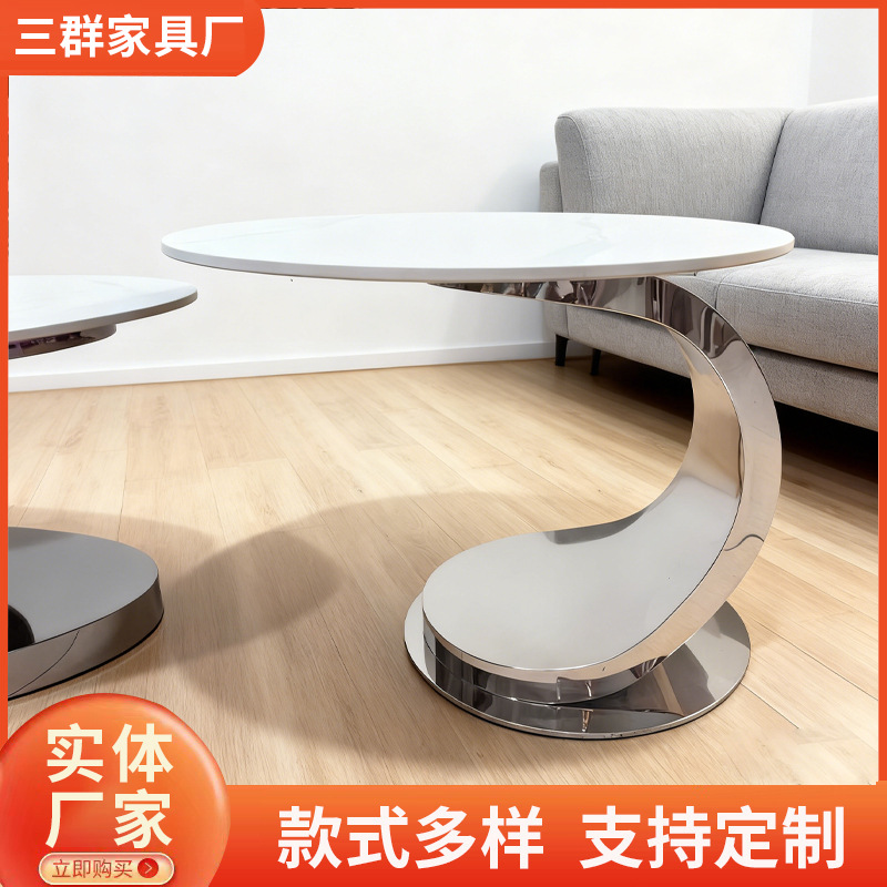 Light Luxury Slate Side Table, Sofa Side Table, Simple Coffee Table, Nordic Bedside Table, Corner Table, Slate Small Round Table, Dragon Ball