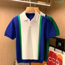 2023 Summer Men's New Casual Turndown Collar Polos Male跨境