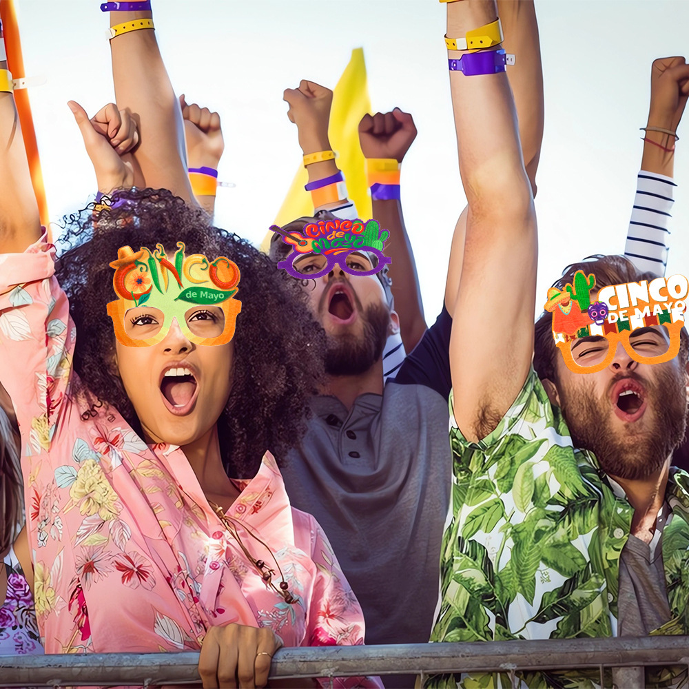 Amazon Nuevo México mayo 5 gafas fiesta decoración suministros carnaval fieltro gafas marco vestido