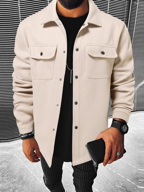 Nuevo transfronterizo Europa y América Amazon chaqueta de solapa chaqueta suelta chaqueta de trabajo de lana casual de Amazon hombre