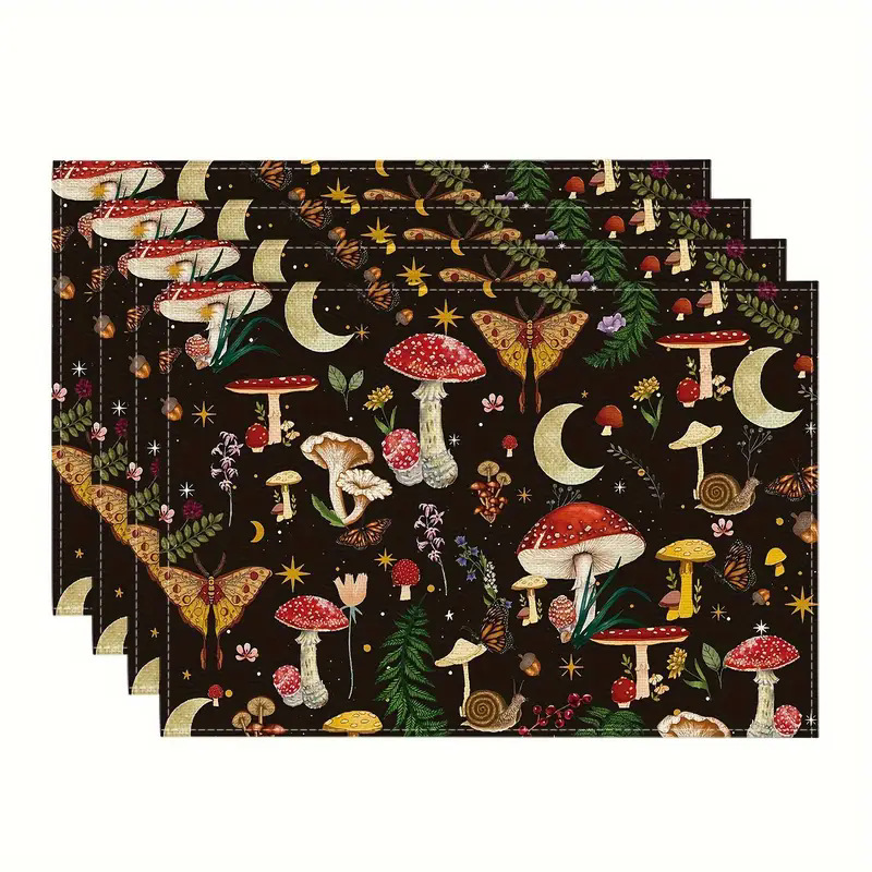 Transfronterizos lino almohadilla de mesa Aliexpress TEMU Amazon almohadilla de mesa cuadrada búfalo rojo almohadilla de Navidad Día de la Independencia