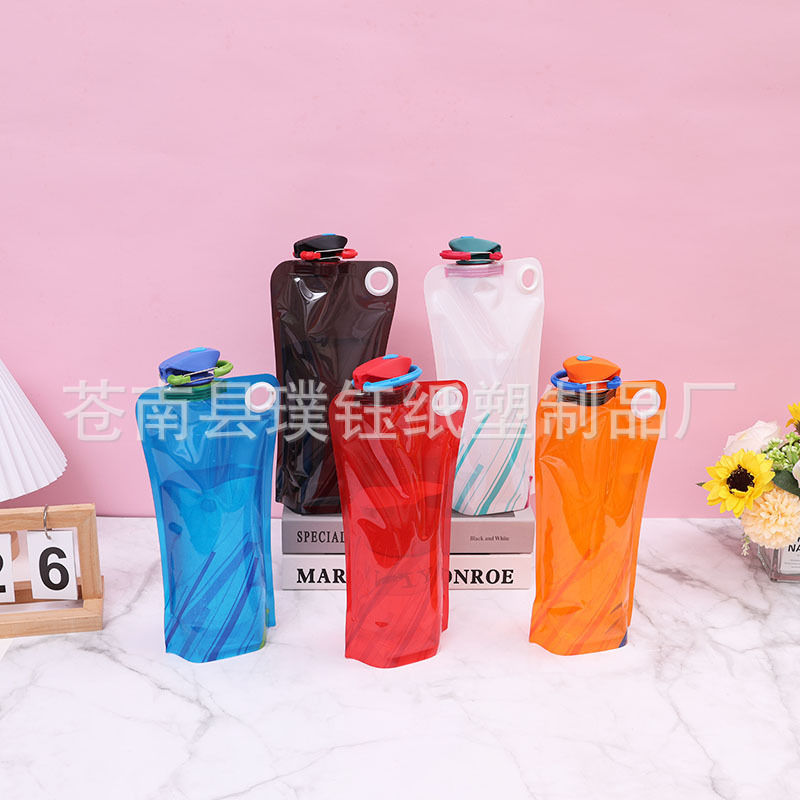 Spot Foldableing Duckbill Water Bag Concert Soft Water Bag Outdoor Portable Environmentally Friendly Pe Water Bottle Can Be Printed with Logo