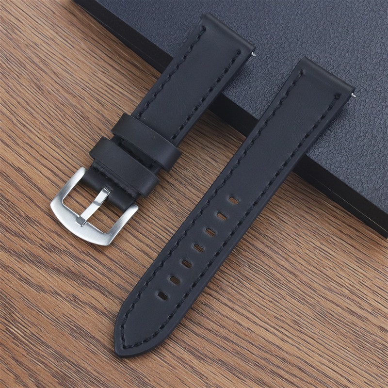 Correa de reloj de alta calidad de liberación rápida, accesorios de cadena de reloj masculino retro grueso de cuero genuino, correa de cuero Crazy Horse 18 20 22 24mm