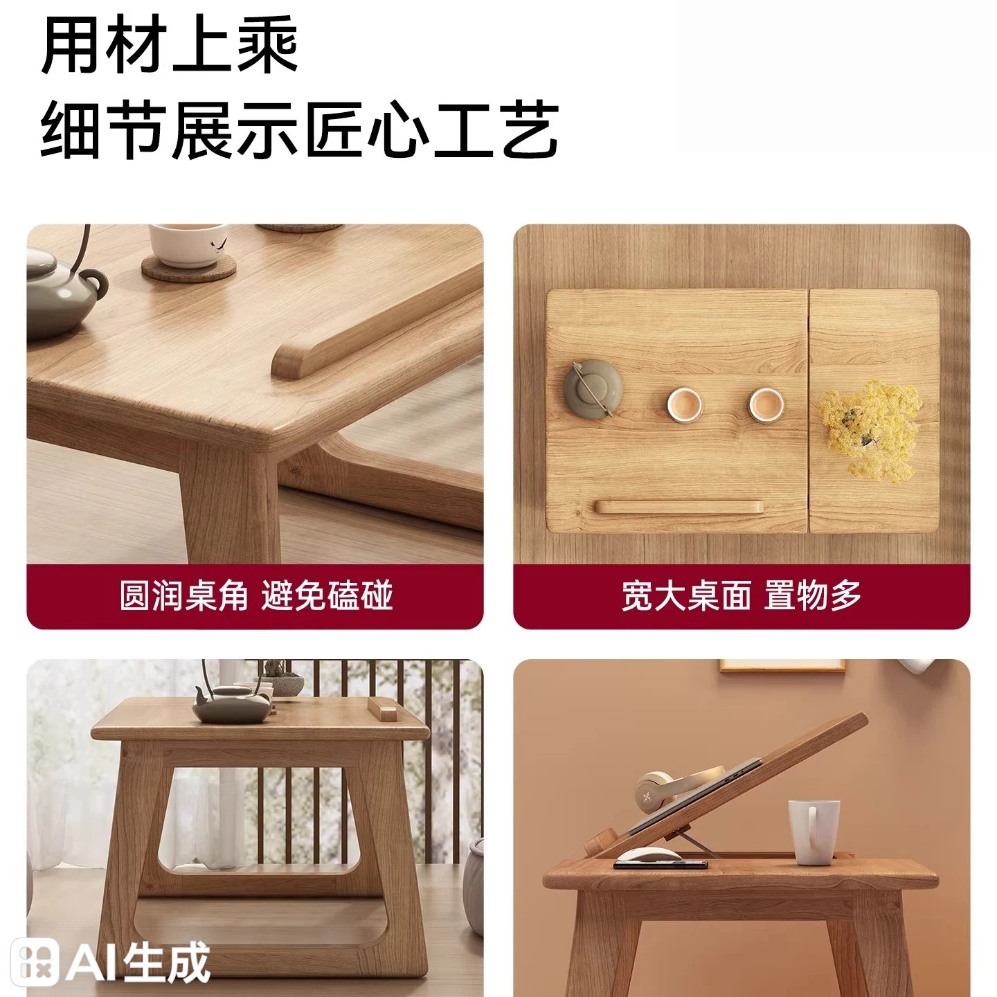 Tabla de ventana flotante, tabla plegable de tatami japonés, tabla de computadora, tabla de madera maciza, tabla de té baja, balcón