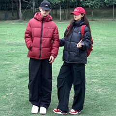 外贸羽绒棉服男女同款连帽韩版2025年秋冬加厚情侣短款面包服外套