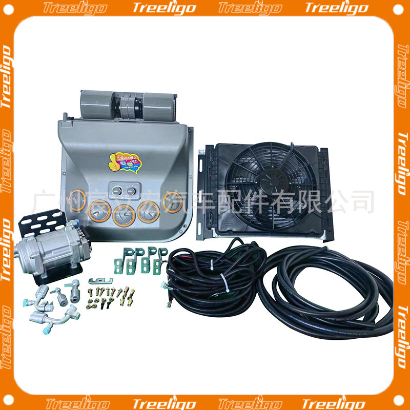 12V 24V coche eléctrico aire acondicionado (con salida de techo) adecuado para camiones pesados ingeniería vehículo cosechadora