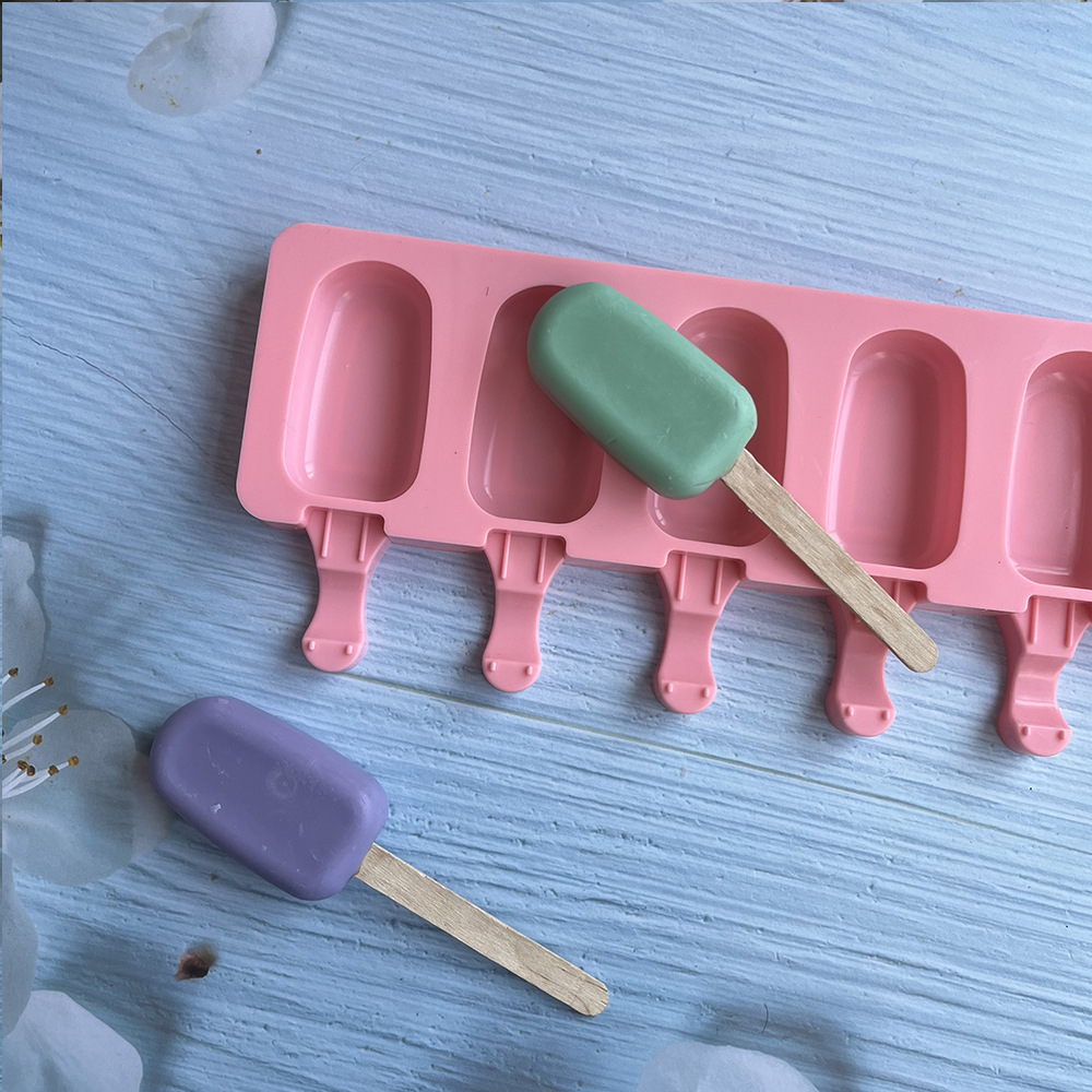 8 elíptico 480 helado molde de silicona helado molde de helado helado molde de helado para hacer suministros de fiesta de verano