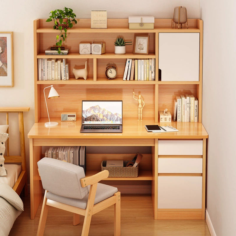 Домашний книжный шкаф, письменный стол, интегрированный компьютерный стол, письменный стол для спальни, простой студенческий письменный стол с книжной полкой