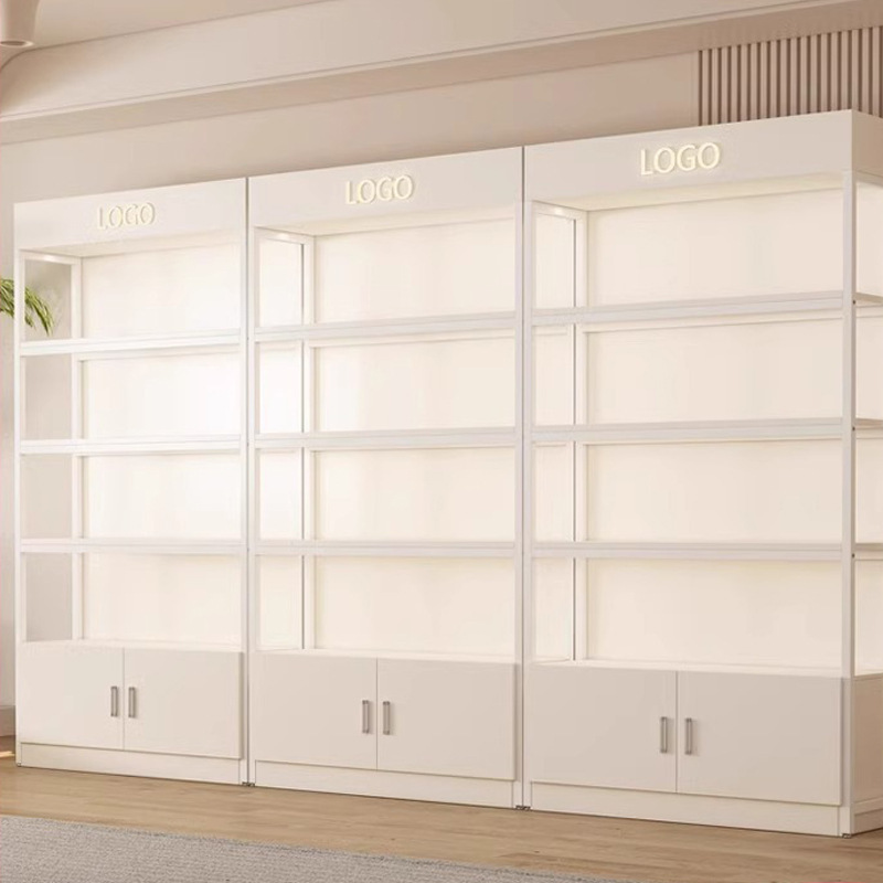 货架展示柜多层陈列柜展示架化妆品置物架落地母婴店钢木超市展柜