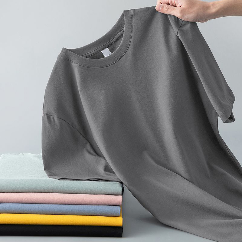 Wholesale Men's Summer New Short-sleeved T-shirt Student Base Shirt plus size Men's Fashionable Loose Top T-shirt