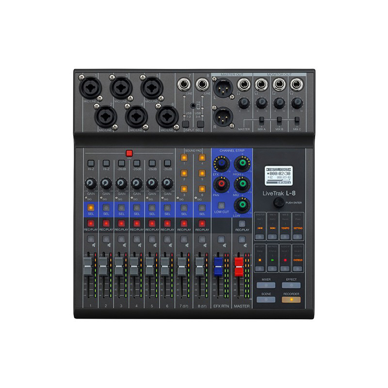 ZOOM L8 数字调音台混音录制声卡监听手机电脑播客音乐USB调音台