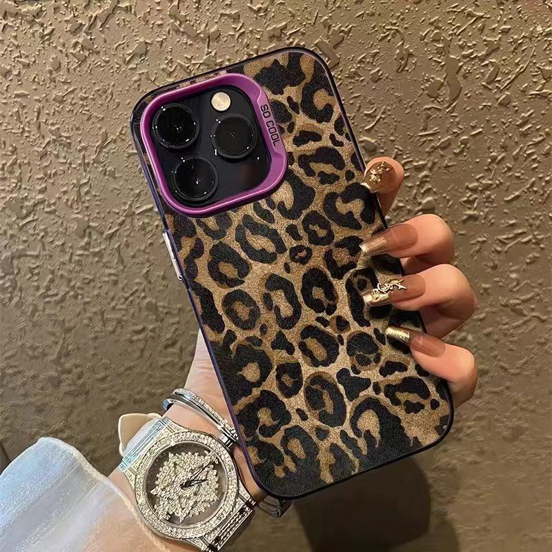 Nuevo estampado de leopardo para Apple 16Promax funda para teléfono móvil iPhone15 creativo 14Pro personalidad 13/12/11x