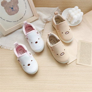 Japanese new corner biological children's cartoon canvas shoes baby children's cloth shoes soft bottom spring and autumn boys and girls shoes
