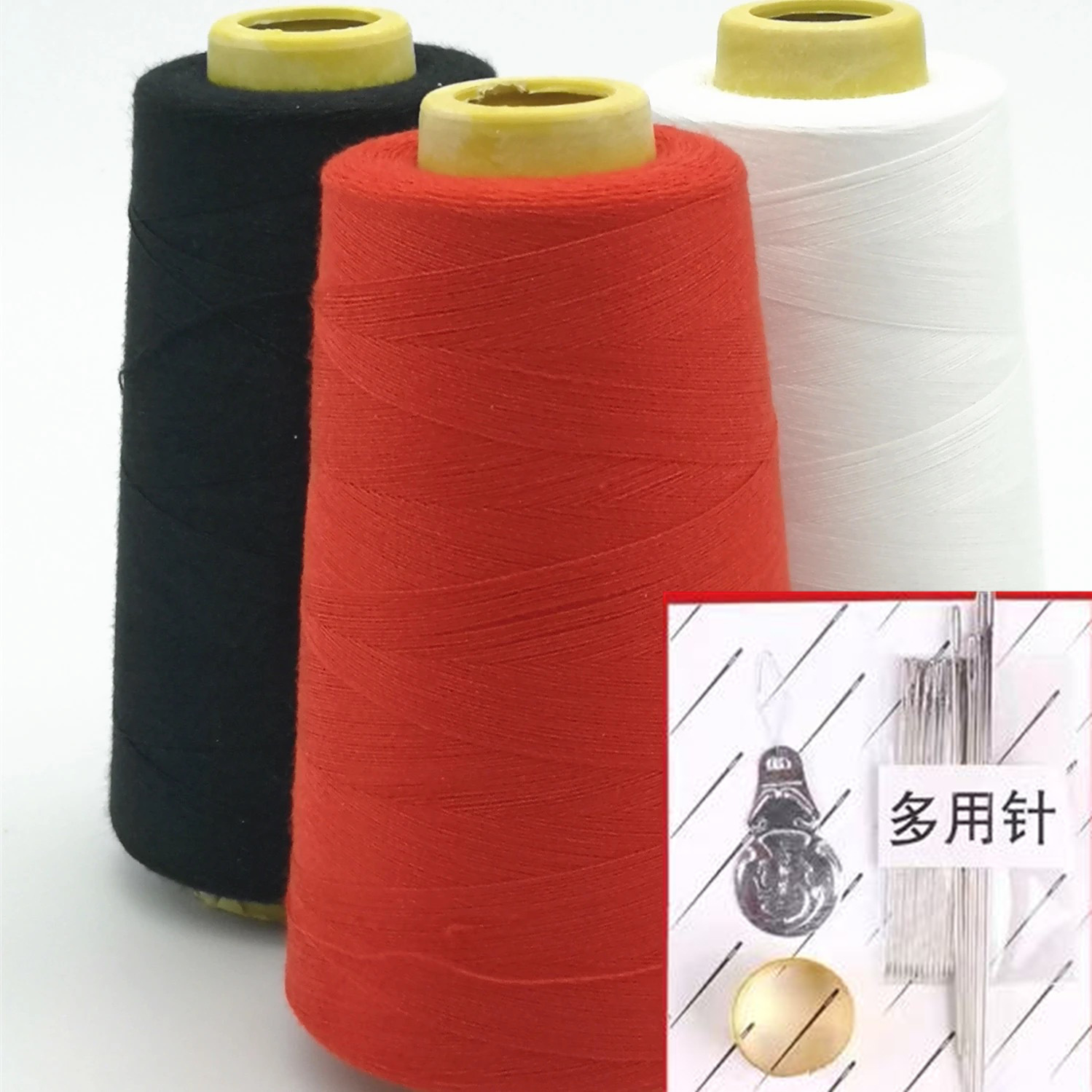 검정+흰색+빨강 [3롤] + 손바느질 바늘 세트