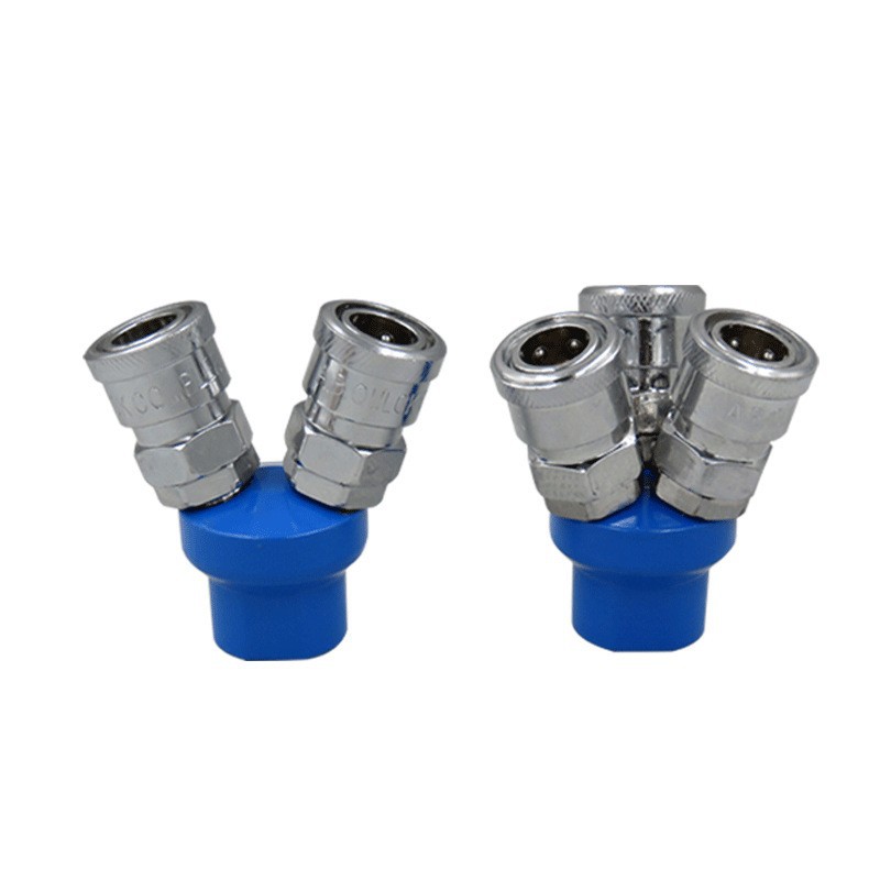 高品质气动C式快速接头圆三通气泵分路圆二通空压机分叉接头