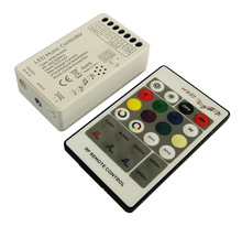 LED RGB RGBW二合一音乐控制器+无线24键遥控器 音频控制器