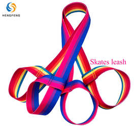 定制加厚涤纶印花彩虹图案条纹织带溜冰鞋织带背带溜冰鞋肩带挎带