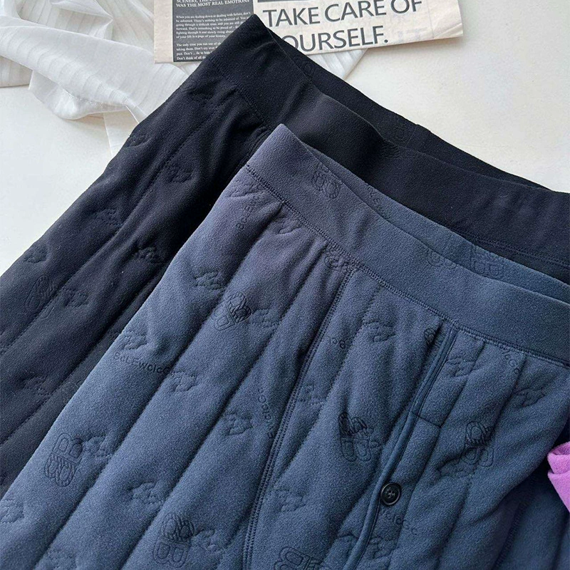 Men's woolen keep warm trousers, warm leggings, windproof knee pads