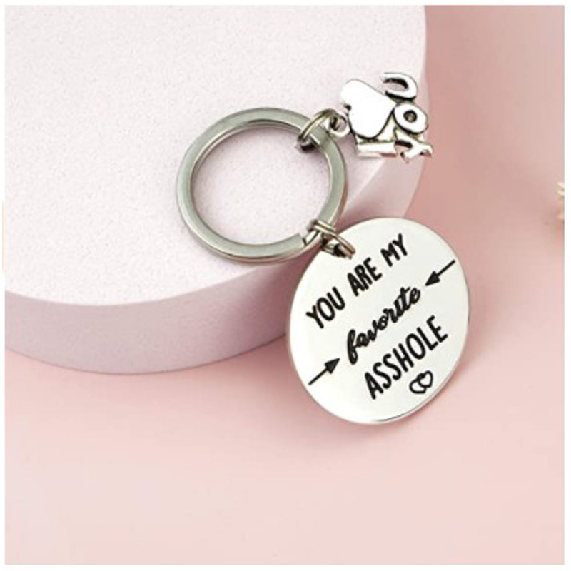 Valentine's Day You Are My Favorite Ake Hole Stainless Steel Letting Keyring display picture 3