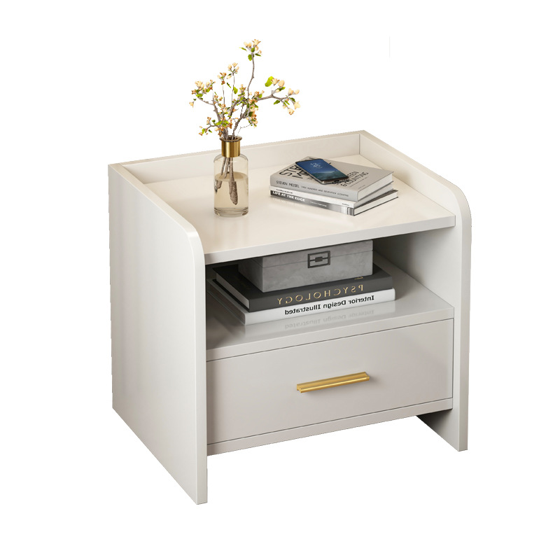 Muestras personalizadas mesas de cabecera dormitorio moderno pequeño armario mini estante armario multifuncional