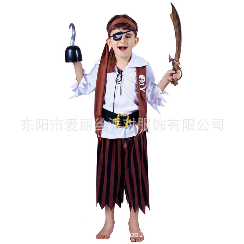 Niños pirata Cosplay traje de Halloween niño pirata Cosplay traje de pirata de los niños