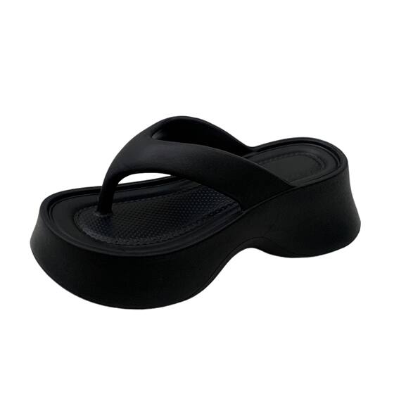 2025 New Fashion Height-increasing EVA Flip-flops Summer Solid Color Thick Bottom Non-slip Soft Bottom Women's All-match Sandals