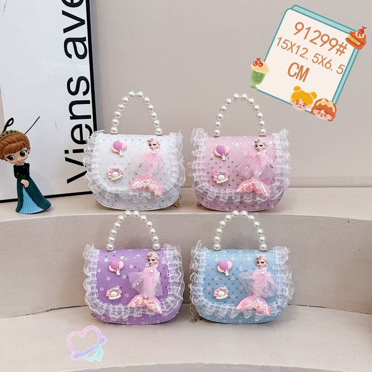 Nuevo comercio exterior pequeña fragancia niñas hombro mochila de moda perla arco bolsos de niños bolsos de cambio de dibujos animados