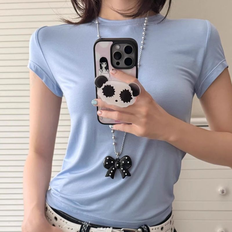 韩系黑色波点蝴蝶结项链女ins风小众设计感简约百搭长款毛衣链配|undefined