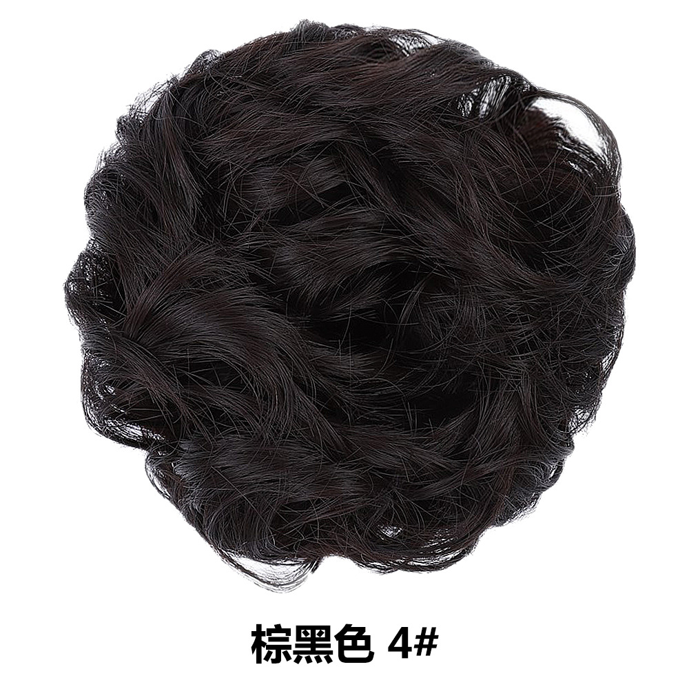 Peluca mujer bola cabeza anillo para el cabello seda mate simulación cabeza de capullo esponjosa cola de caballo rizada anillo para el cabello versión coreana