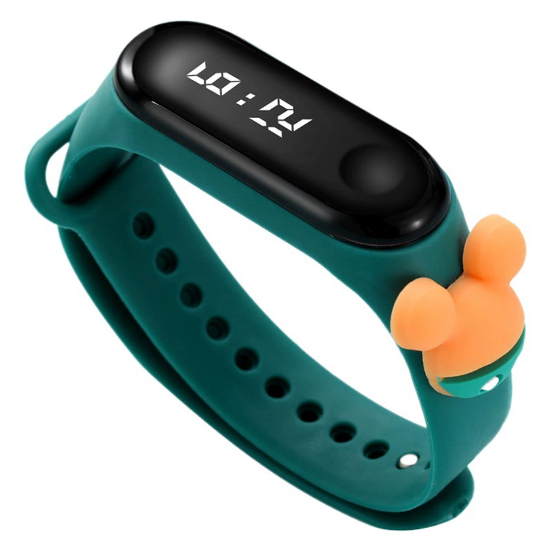 Оптовая продажа: Водонепроницаемые электронные часы-браслет с LED-подсветкой и сенсорным управлением, в виде мультяшной куклы, белые, для студентов, спортивные, подарок