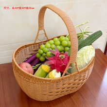 元宝提篮手提花篮编织铁架加固提篮菜篮子水果礼篮果篮提篮