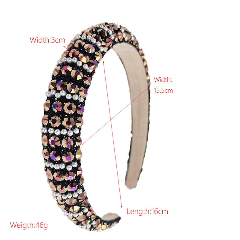160g Weight Hair Band Hair Accessories Type Women's Elegant Lady Geometric Rhinestone Hair Band