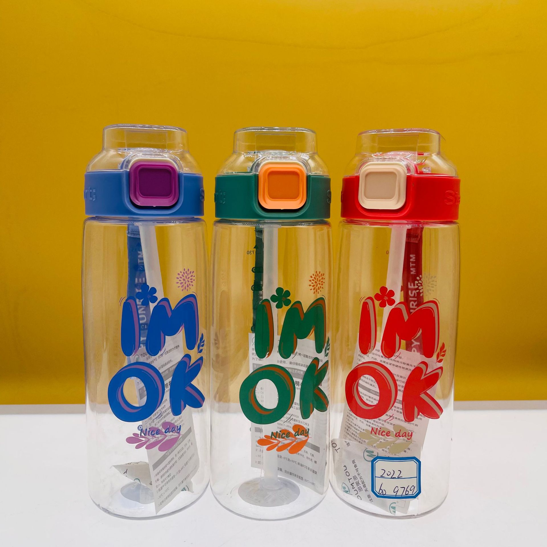 Dumedo 2022PC plástico taza de paja estudiante deportes al aire libre botella de agua portátil taza de agua taza de espacio fábrica al por mayor