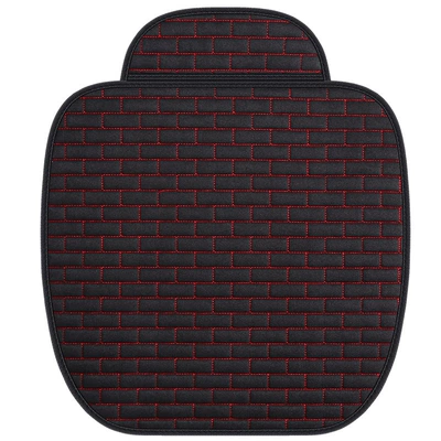 single anti-skid car cushion — Four Seasons Pad - long-plaid-linen-single-seat-black-and-red-line-look-at-the-color-and-take-the-quantity