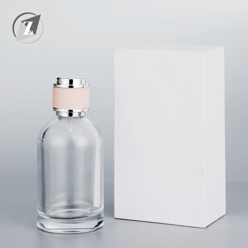 批发100ml简约圆柱香水瓶透明厚底玻璃香水空香水瓶