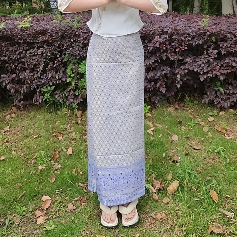 云南泰国传统傣筒裙锦缎傣族女半身裹裙西双版纳日常节日百搭长裙