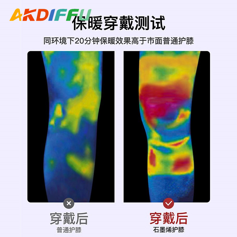 Nuevo grafeno rodillas cuatro lados elásticas rodillas de punto viejas piernas frías dos lados abamiana caliente unisex al por mayor