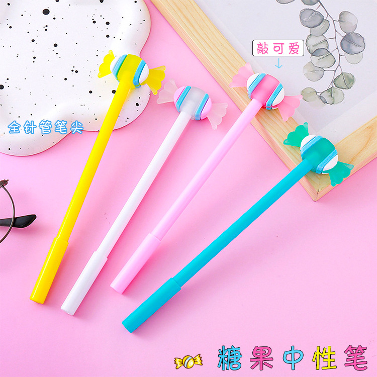 Pluma de góner de caramelo de alto valor Papelería creativa Pen de agua de azúcar de frutas de dibujos animados Herramienta de escritura para estudiantes frescos al por mayor