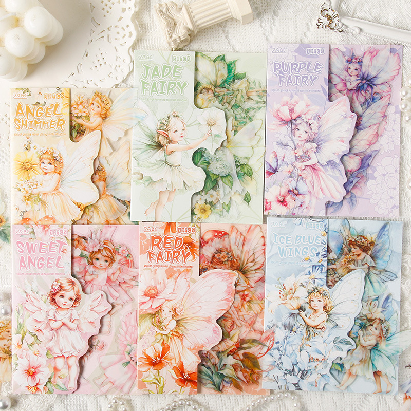 Nube Elf Series Personajes de flores Pet Impermeable Transparente Dian Material de decoración Collage Etiqueta engomada del diario