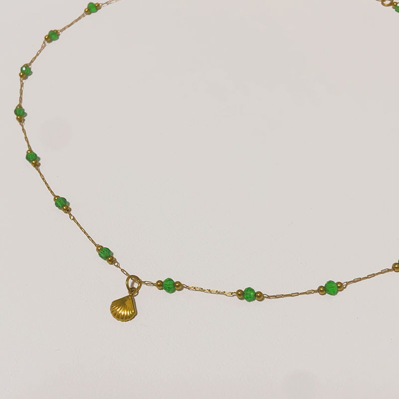 1 Piece Quantity Holiday, Daily Occasion Wholesale Jewelry Casual Simple Style Shell Titanium Steel Anklet Necklace