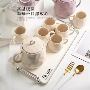 Ceramic Teapot Housewarming Cup Household Living Room British Style Cold Water Bottle Gift Box Afternoon Tea Set High Color Value Tea Set