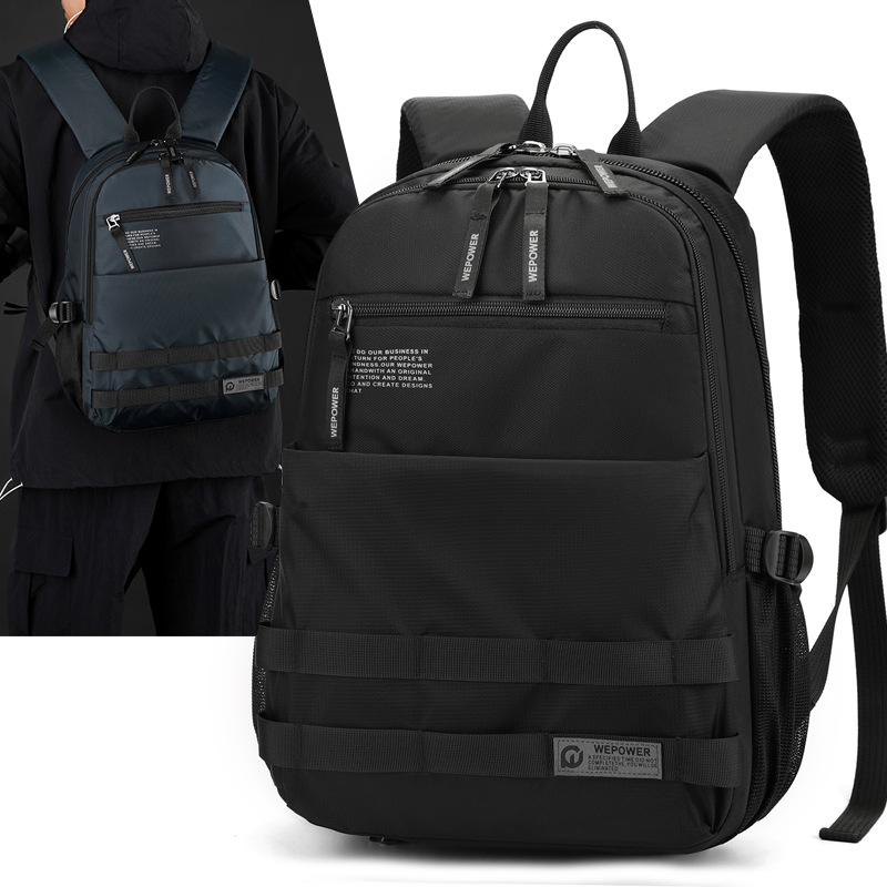 WEPOWER nueva moda anti-salpicaduras de agua para hombres, mochila simple, mochila de computadora ligera de negocios de moda