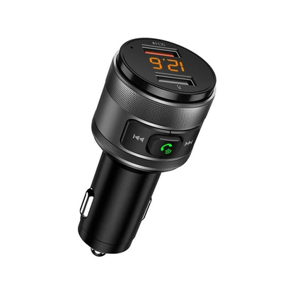 C57 Qc3.0 Fast Charging U Disk Music Voltage Detection Car Mp3 Player Bluetooth Fm Transmitter (Car mp3) - black