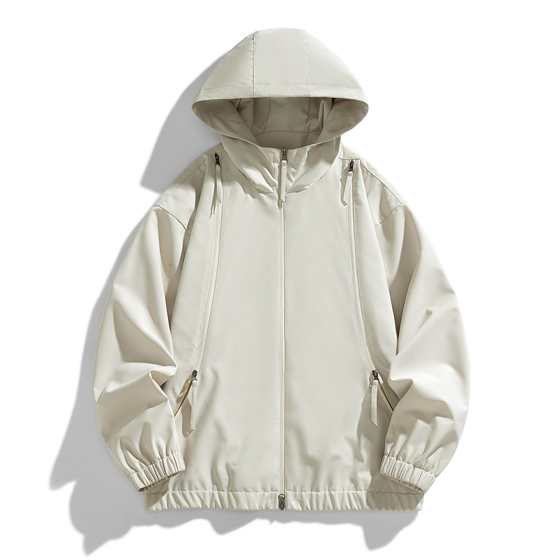 Hombres al aire libre ropa de asalto primavera y otoño 2024 estilo americano chaqueta delgada de arroz de goma deportiva chaqueta a prueba de viento