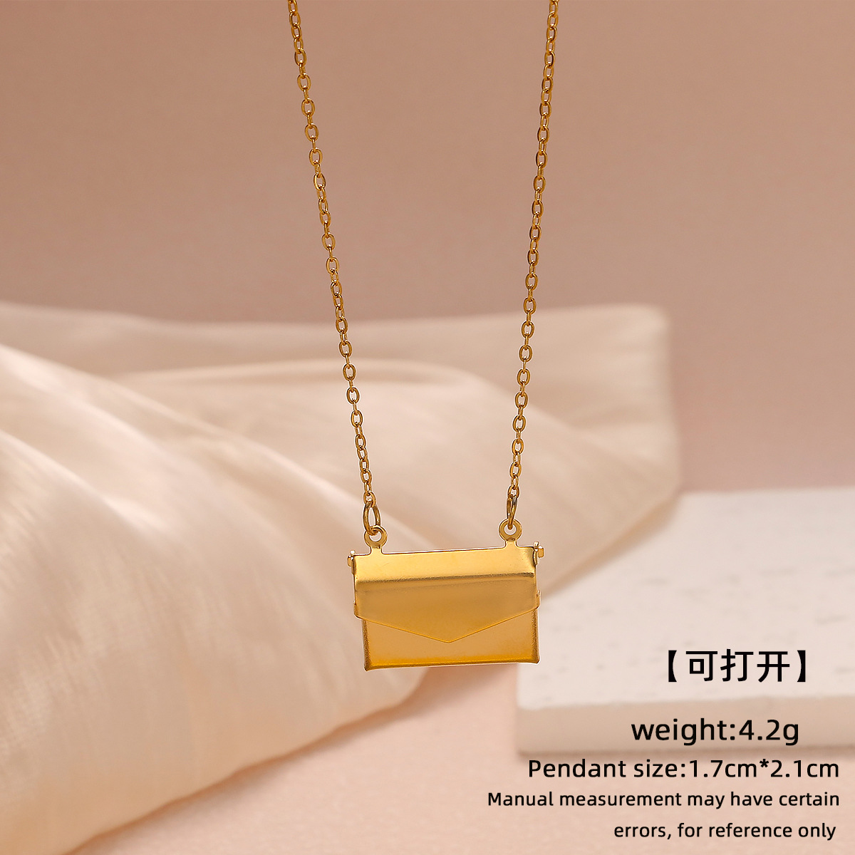 PVD Coated Gold Plating Process Wholesale Jewelry Sweet Geometric Cross Titanium Steel 18K Gold Plated Pendant Necklace Cable Chain