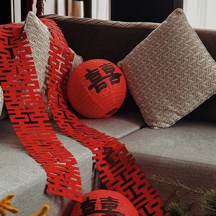 结婚专用喜字贴纸婚房布置爱心书法小囍字婚礼新房沙发背景墙装饰|undefined