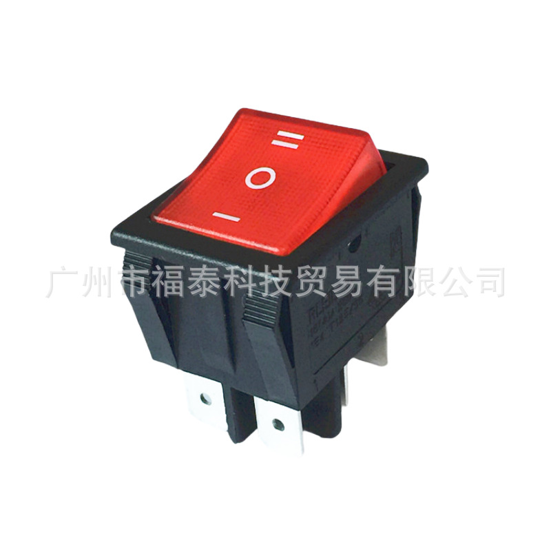 供应RLEIL牌子船形开关红灯6脚 KCD4船型开关三档6脚带灯
