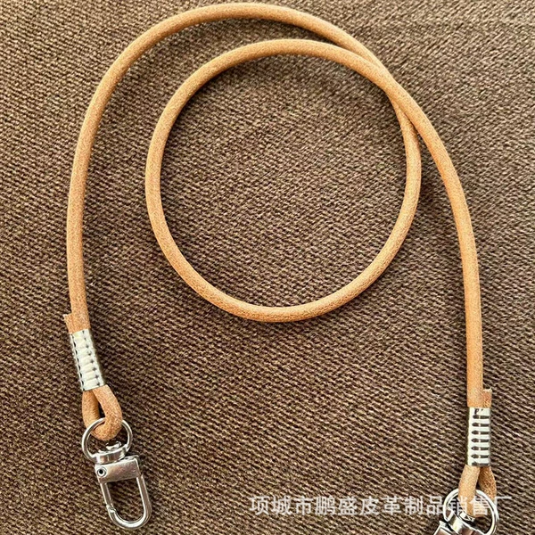 Original color cowhide rope silver buckle
