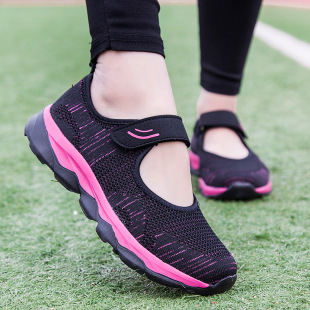 Summer Women's Sandals Hollow Breathable Shoes for the elderly Lightweight Mom Shoes Square Dance Shoes Soft Sole Milk Shoes Walking Shoes