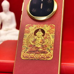 新款八大守护神五爷卡片亚克力盒双面藏式摆件手机贴随身菩萨金卡